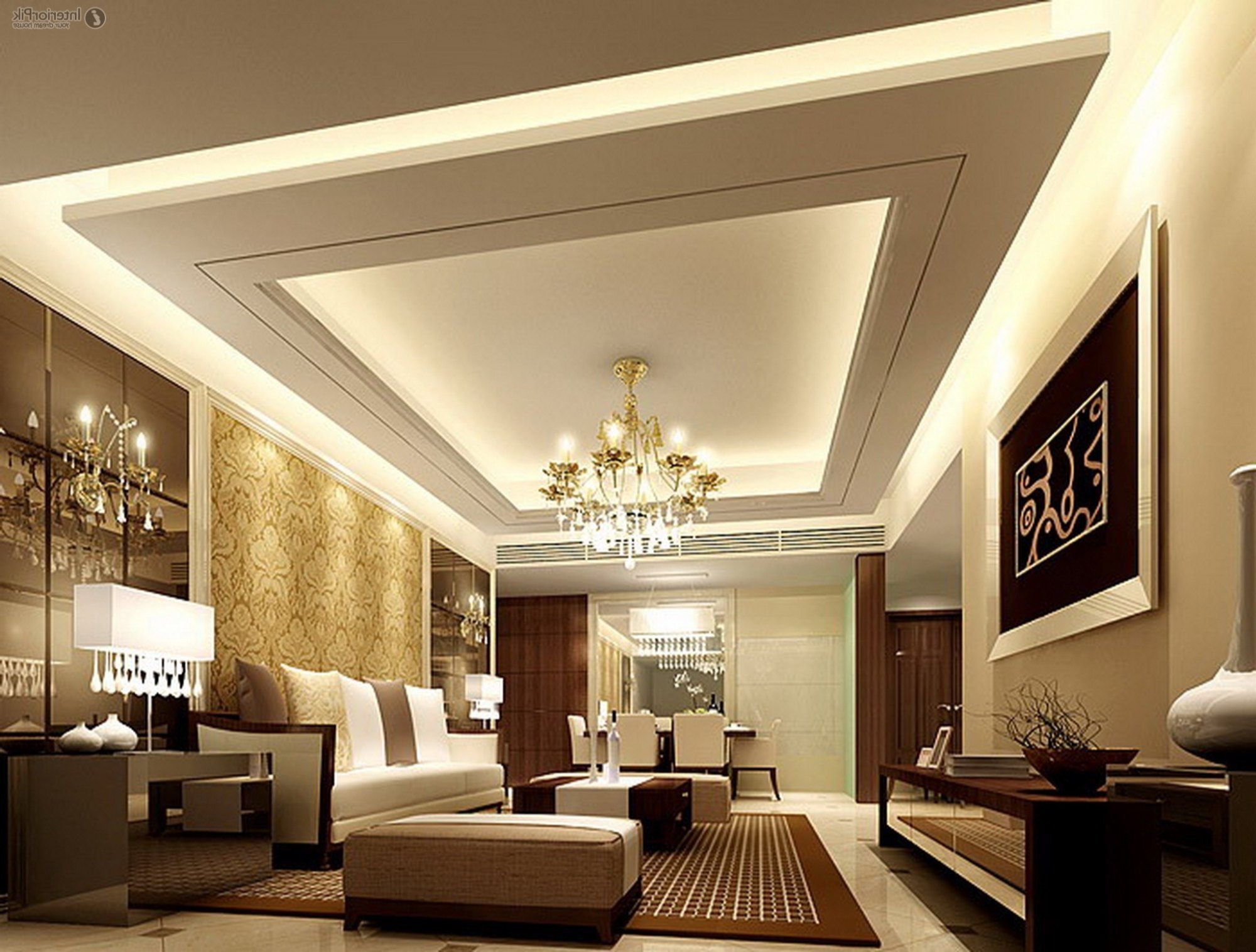 Gypsum false ceiling work in progress